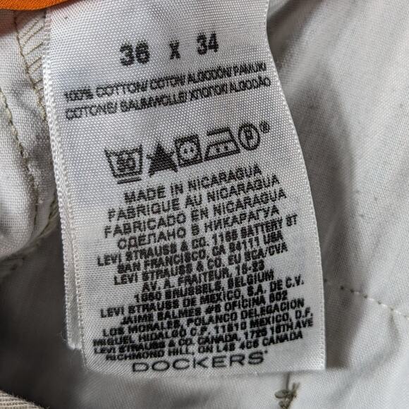 Dockers D3 36x34 Men’s Classic Fit Khaki Chino Pants Cotton Straight Leg Casual - Picture 4 of 4